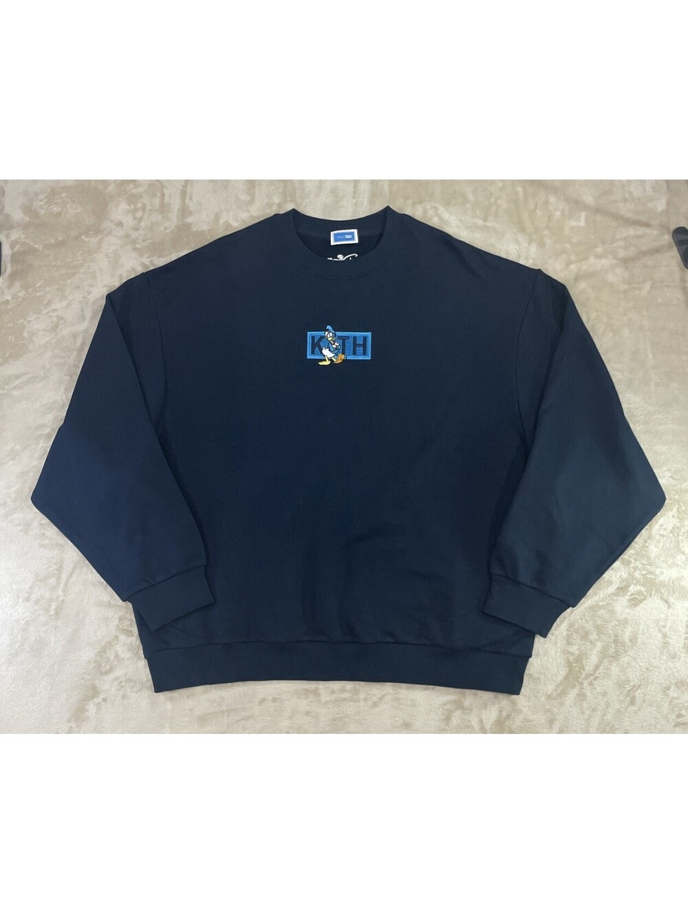 KITH × DISNEY Donald Duck Navy Crewneck Sweatshirt KHM033128 Mens 2XL BRAND NEW!
